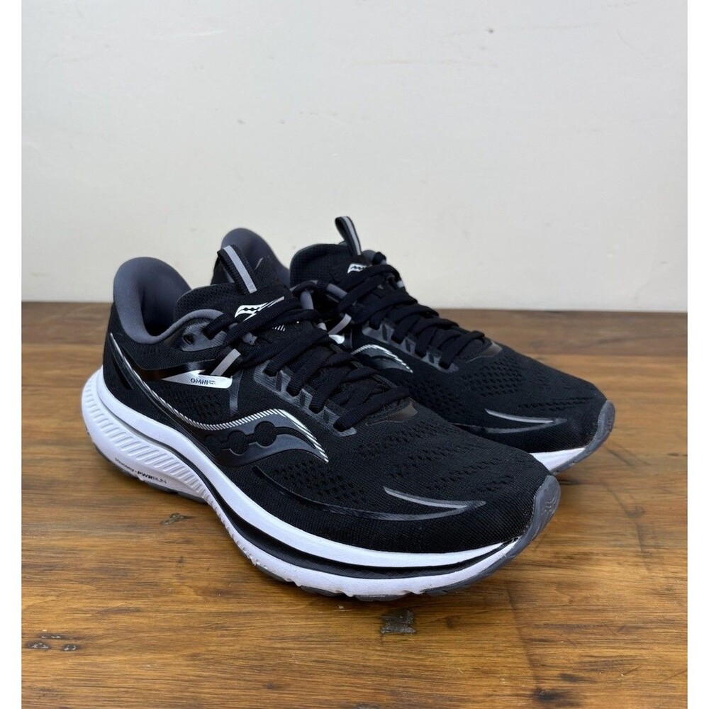 Saucony Omni 21 Womens Size 8.5 Black White Stability Running Shoes Sneakers Gym